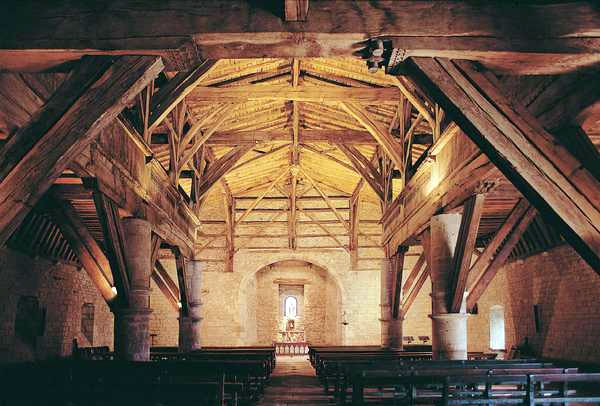 El techo de `La Antigua´, como el resto del templo está hecho de madera y simula el casco de un barco. 