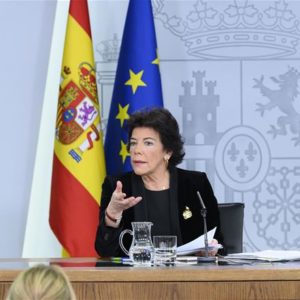 Moncloa/Borja Puig de la Bellacasa>La ministra de Educación y Formación Profesional y portavoz del Gobierno en funciones, Isabel Celaá, durante su intervención, en la rueda de prensa posterior al Consejo de Ministros.Descargar La Moncloa, Madrid - 27/12/19