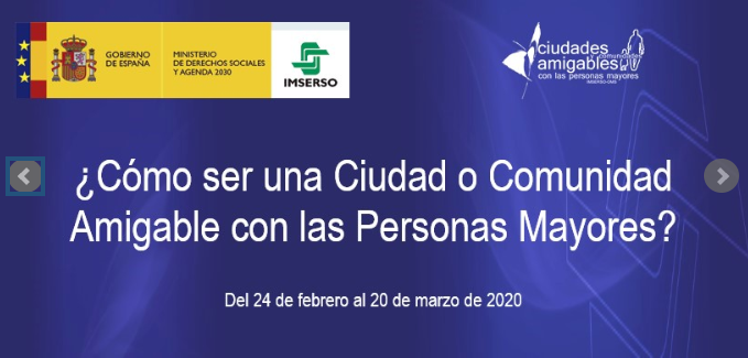 Nueva edición del Curso online «Cómo ser una ciudad o comunidad amigable con las personas mayores»