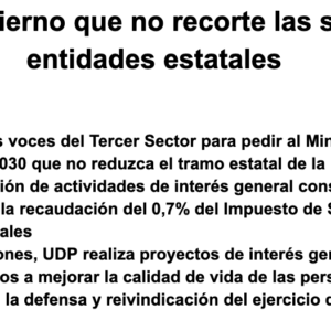 UDP pide al Gobierno que no recorte las subvenciones a entidades estatales