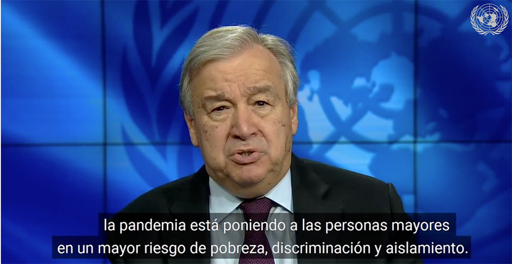 En su condición de titular de la ONU, pero también de persona mayor, António Guterres lanza una iniciativa para defender los derechos de las personas mayores y recuerda que “ninguna persona, joven o vieja, es prescindible”. Toda respuesta social, económica y humanitaria al COVID-19 debe tener en cuenta las necesidades y la opinión de las personas mayores.