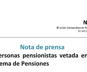 reforma de pensiones: veto a las entidades de personas mayores