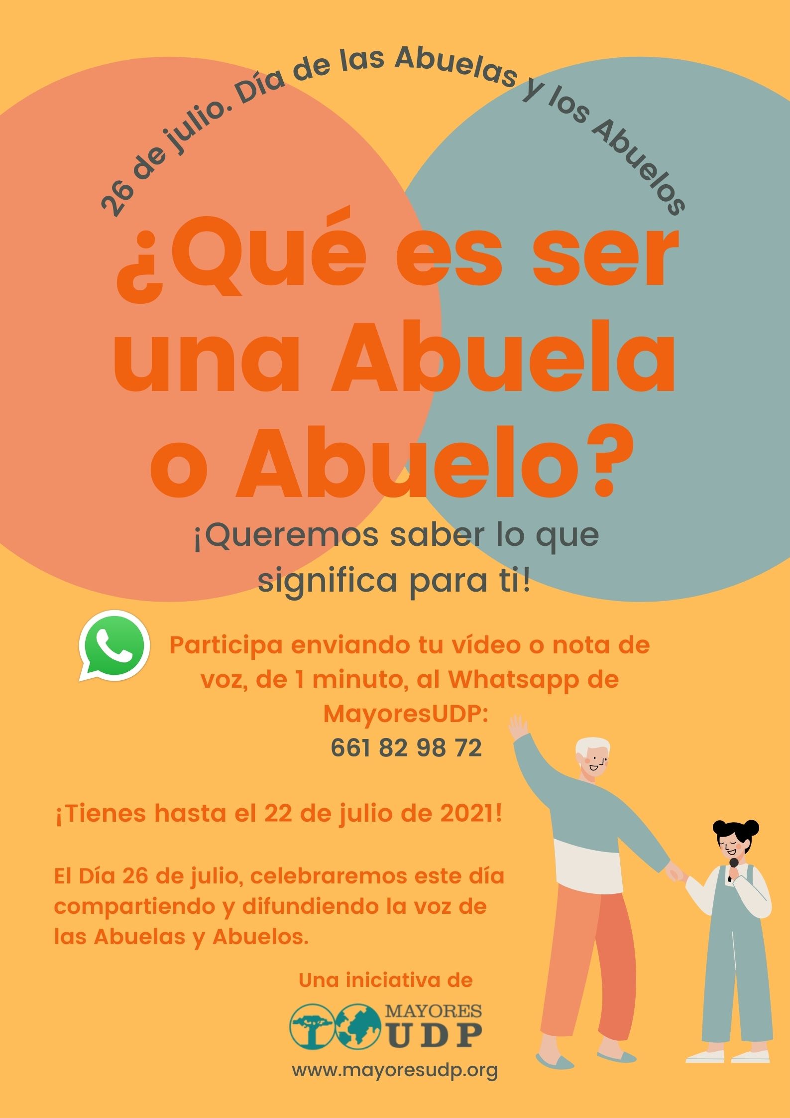 Cartel Iniciativa mayoresudp para el Día de las abuelas y abuelos